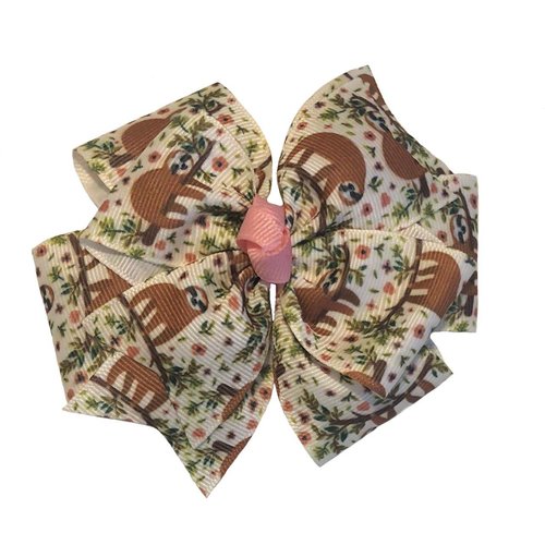 Sloth Pinwheel Hair Bow