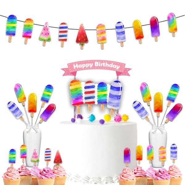 Popsicle Ice Cream Birthday Party Decoration Set! Great Bundle for Ice Cream Theme for Kids!