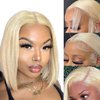 Valiilo Short Bob Wig Human Hair 13x4 HD Lace Front Wigs Human Hair Bleach Blonde Bob Wig Human Hair for Women 180% Density Glueless Wigs Human Hair Straight 8 Inch