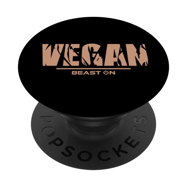 Vegan in beige training workout fitness motivation gym vegan PopSockets Swappable PopGrip