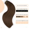 VINBAO Clip in Human Hair Extensions Chocolate Brown Clip in Hair Extensions Brown For Women 16in 7pcs 140g Dark Brown Human Hair Extensions Human Hair Clip in Extensions (#HC4,16'')