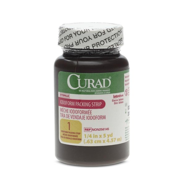 CURAD Sterile Iodoform Gauze Packing Strips, 1/4" x 5 yds., Wound Care Essentials, Pack of 12