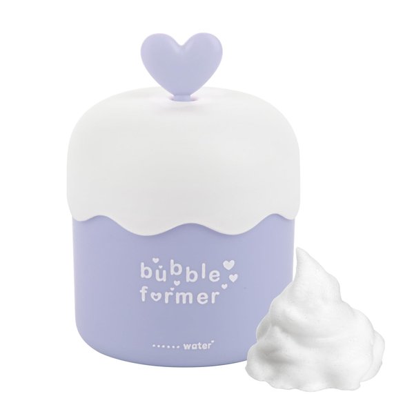 Beautyflier Facial Cleanser Foam Cup Whip Bubble Maker Facial Skin Cleansing Care,Deep Skincare Cleaner Tools for Travel Household (Heart, Blue)