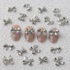 30 Pcs Y2K Silver Bow Nail Charms,3D Alloy Bows Nail Charm Cute Bowknot Nails Charms Kawaii Long Ribbon Bowknots Nail Art Charms for Women Nail Art Supplies Nail Designs Nail Decor Nail Accessories