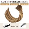 Loxxy Tape in Hair Extensions Human Hair Invisible Brazilian Natural Thick Remy Hair Ombre Chocalate Brown Fading into Chocolate Brown With Strawberry Blonde Highlight R#4-4/27 20pcs 50g/pack 18Inch