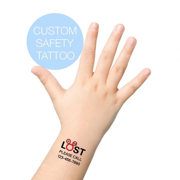 InterestPrint Custom Temporary Tattoos Kids - Personalized Fake Tattoo for child kids - Child Safty If Lost Call Phone Number Tattoos Sticker - 15 Tattoos