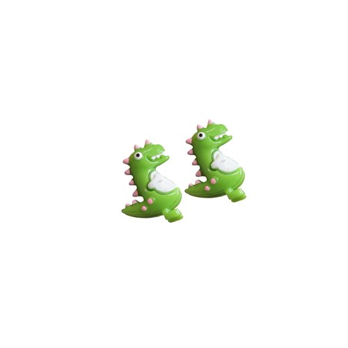 2PCS Small Dinosaur Hair Clips Bangs Side Hairpins for Girls Baby Girls Duckbill Hair Accessories Green