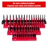 6PCS Socket Organizer Tray Set, Red SAE & Black Metric Socket Storage Trays, 1/4-Inch, 3/8-Inch & 1/2-Inch Drive Deep and Shadow Socket Holders for Toolboxes