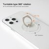 [2 Pack] Transparent Finger Ring Cell Phone Ring Holder Stand,360 Degree Rotation and 180 Degree Adjustable Finger Ring Kickstand with Polished Electroplated Phone Grip-Round