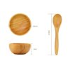 ericotry Eco Bamboo Mixing Bowl - Cute Small Facial Skin Care Mixing Bowl DIY Homemade Mini Cosmetic Tool Sets