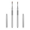 2 Pack 3D Nail Art Brush for Acrylic Powder, Kolinsky Acrylic Nail Brushes Set, Nail Lining Brush Nail Salon Painting Brush Pen with Non-Slip Handle, Silver Metal Nail Art Pen (Size #2#4)