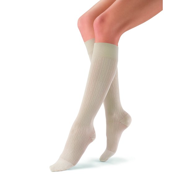 JOBST 120226 soSoft Compression Sock, Brocade, Knee High, 20-30mmHg, Sand, Medium