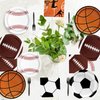 Sports Birthday Party Decorations 80Pcs Sports Party Plates and Napkins Baseball Football Soccer Basketball Rugby Disposable Paper Plates Napkins for Boy Birthday Party Decoration Supplies Favors