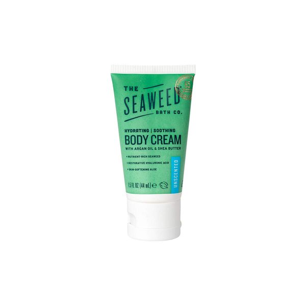 The Seaweed Bath Co. Hydrating Body Cream, 1.5 Ounce, Unscented, Nutrient Rich Seaweed, Coconut Oil, Aloe, Vegan, Paraben, and Sulfate Free