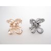 Tiny small dark silver or rose gold butterfly metal hair claw clip (Primary color: Rose gold)