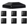 (6-Pack) 4x4 (3 5/8") Fence Post Caps - Made from Black Durable Plastic - Protect Wooden Fence Poles Outdoor in Low Profile