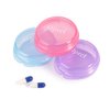 Opret Small Pill Box (3 Pcs), Cute Pill Case Portable for Pocket Purse Briefcase Travel Pills Box Medicine Storage Container Earplug Case (Rose&Blue&Purple)