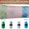 St Patricks Day Green Face Body Glitter Stick, Mermaid Sequins Face Glitter Gel, Singer Concerts Music Festival Rave Accessories,Holographic Chunky Glitter Makeup for Lip Eye Hair Body