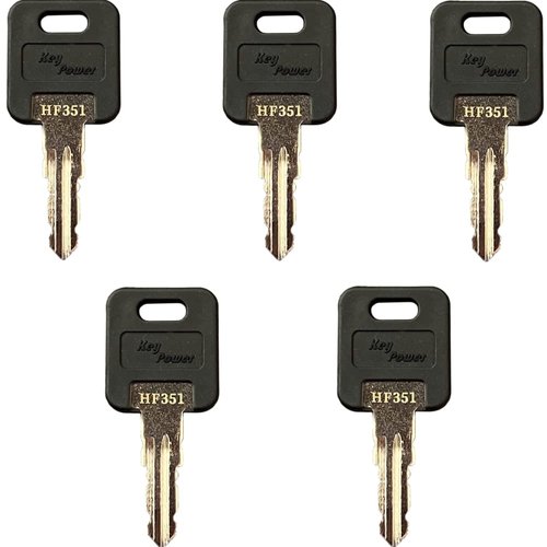 KeyPower HF301 ~ HF351 Keys (5) Fits Fastec FIC RV Trailer Door Lock & Storage Cabinet - CF EF HF are The Same (HF351)