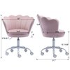 CIMOTA Cute Kids Desk Chair,Velvet Bedroom Chair Adjustable Child Computer Chair Swivel Shell Vanity Chairs for Girls Bedroom/Study Room, Light Pink
