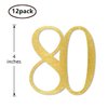 Gold Glitter 80th Birthday Centerpiece Sticks, 12-Pack Number 80 Table Topper Anniversary Party Decorations