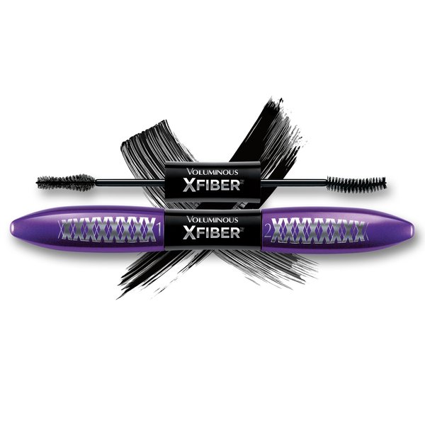 L'Oreal Paris Makeup Voluminous X Fiber Waterproof Mascara with Black Primer, Blackest Black, 1 Tube