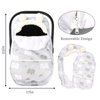 Carseat Cover Boys, Winter Cozy & Warm Cover, Elephant Baby Car Seat Cover, Infant Car Seat Canopy, Ultra-Soft Breathable Protect Baby from Cold Wind, Zipped Removable Design