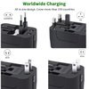 Travel Adapter, Worldwide All in One Universal Travel Adaptor Wall AC Power Plug Adapter Wall Charger with Dual USB Charging Ports for USA EU UK AUS Cell Phone Laptop Black