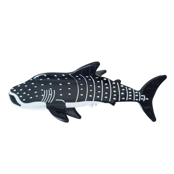 Big Whale Shark Hair Clips,Cellulose Acetate Hair Clips,Small Claw Clips for Girl,Hair Accessories,Black