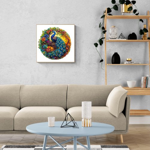 Wooden Puzzles for Adults, 300 Pieces Adult Puzzles, Unique Peacock Puzzles Gifts for Puzzle Lover, Wooden Puzzle Games (L-13.3 * 13.1in)