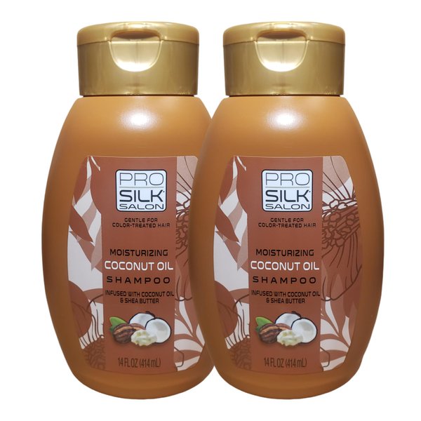 Pro Silk Salon Moisturizing Coconut Oil Shampoo infused with Coconut oil & Shea Butter 14 fl oz (2 Pack)