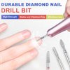 MEKK 10pcs Nail Drill Bits Set, 3/32 Inch Professional Diamond Cuticle Electric Nail File Kit, Durable Metal Carbide Grinding Heads for Acrylic Gel Nail Art, Manicure Pedicure Home Salon Tools