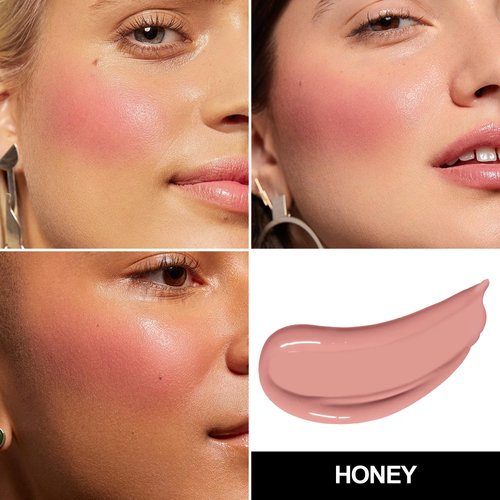 FV Liquid Blush, High Pigmented Soft Cream Blush for Cheeks, Long Lasting Cheek Tint with Dewy Finish, Breathable & Lightweight Makeup Blush for Natural Look (Honey)