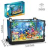 Vocrev Fish Tank Building Block Set for Adults and Kids Lighting Aquarium Building Block Toys for Boys Girls Age 8-14 Including Ocean Jellyfish, Fish, Corals, Crab 725pcs