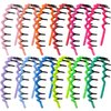 Duufin 12 Pieces Zigzag Shark Tooth Hair Headbands Wave Teeth Comb Headbands Non-slip Headband Fabric Covered Colorful Zig Zag Headbands for Girls and Women, 12 Colors