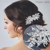 Foyte Crystal Wedding Hair Comb Rhinestone Bride headpiece Silver Butterfly hair piece Leaf Side Hair Combs for Women and Girls