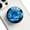 Ksadiye Translucent Clear Phone Grip with Expanding Kickstand,Cell Phone Collapsible Stand Blue Rose Flower Design for Smartphones