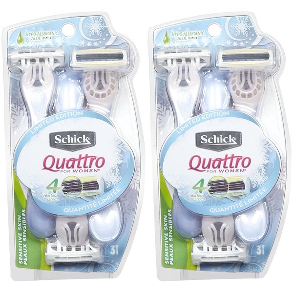 Schick Quattro Quattro for Women Sensitive Skin Disposable Razor - 3 ct - 2 pk