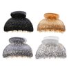 4 Pcs Acrylic Hair Claw Clips Glitter Non Slip Hair Barrette Jaw Clamps Ponytail Holder Hair Accessories for Women and Girls