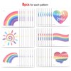 96 Sheets Rainbow Temporary Tattoos, Konsait Rainbow Flag Heart Tattoos Waterproof Body Art Sticker for Girls Boys Party Favors Pride Equality Parades Celebrations