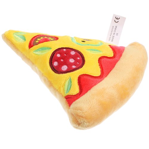 Ipetboom Dog Squeaky Toys Pizza Shaped Dog Toy, Puppy Biting Plush Chewing Toy for Puppy