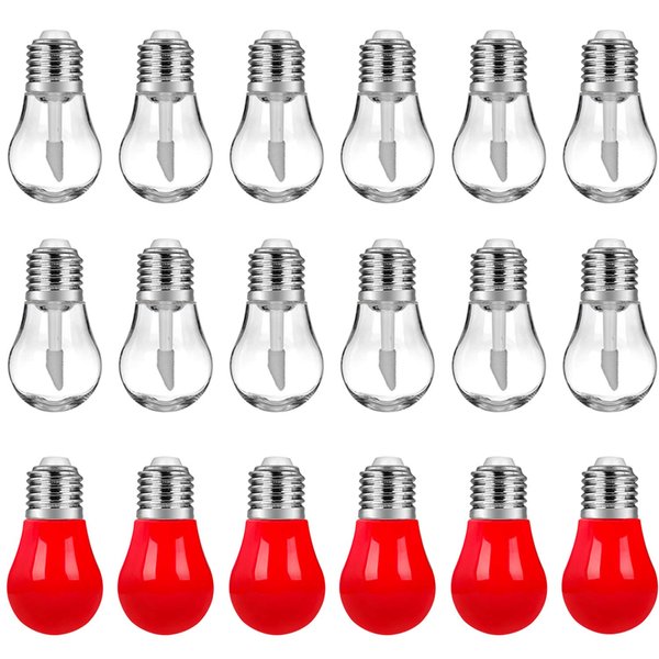 RONRONS 20 Pieces Light Bulb Shaped Lips Balm Tube, Small Empty Refillable Lips Gloss Bottles, DIY Cosmetics Lipstick Containers with Silver Cap, Travel Makeup Sample Holder,6ML