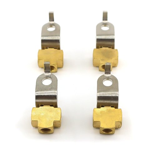 3 Way Female Brake Line Tee for 3/16" Tube with Mounting Bracket for inverted flare fittings (All 3/8"-24 threads)(Pack of 4)