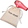Hair Dryer Bags Drawstring Bag Container Hairdryer Bag, 11.8 by 13.8 Inch (Cotton, Beige)