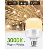 LOHAS Super Bright Light Bulbs, 250-300W Equivalent, 3400LM E26 Garage LED Bulb, 3000K Soft White, 30 Watt High Lumen LED Bulb, w/E39 Adapter for Commercial Warehouse Workshop Factory Backyard, 2 Pack