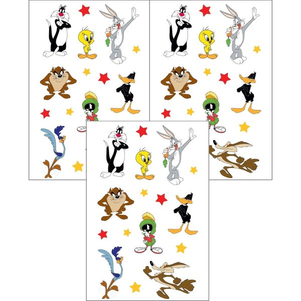 Playhouse Looney Tunes Bugs Bunny and Friends Pack of Three Perforated Sticker Half-Sheets - 1 Pack