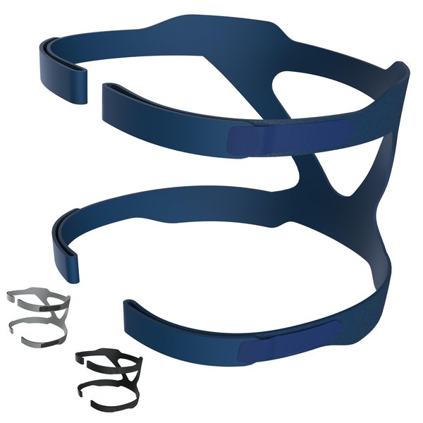 Universal CPAP Headgear, Hersvin Replacement Headband Straps Compatible with Most Nasal, Full-Face Sleep Apnea Masks of Respironics, Resmed, Resmart (Blue)