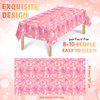 3 Pack 2000s Tablecloth Decoration Cholo Party Table Cover 90s Table Covers Heart Early Plastic Disposable Rectangle Table Decoration for Birthday Party Supplies, 54 x 108 Inches(Pink)