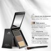Eyebrow powder three-color brow disc waterproof eyebrow powder eyebrow makeup kit eyebrow filler to shape natural eyebrows (03# Skin color, brown, gray-black)