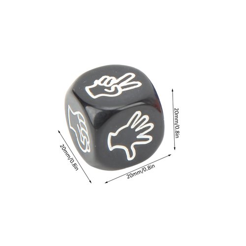 VBESTLIFE 12Pcs Finger Guessing Game Dice, 6 Sided 6 Colors 20mm Rock Paper Scissors Game Dice for Adults Kids Family Party